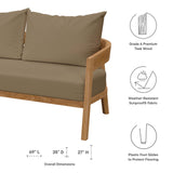 Brisbane Teak Wood Outdoor Patio Loveseat by Lefancy