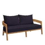 Brisbane Teak Wood Outdoor Patio Loveseat by Lefancy