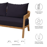 Brisbane Teak Wood Outdoor Patio Loveseat by Lefancy