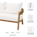 Brisbane Teak Wood Outdoor Patio Loveseat by Lefancy