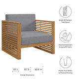 Carlsbad Teak Wood Outdoor Patio Armchair by Lefancy