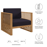 Carlsbad Teak Wood Outdoor Patio Armchair by Lefancy