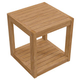 Carlsbad Teak Wood Outdoor Patio Side Table by Lefancy