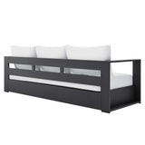 Tahoe Outdoor Patio Powder-Coated Aluminum Sofa by Lefancy