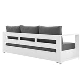 Tahoe Outdoor Patio Powder-Coated Aluminum Sofa by Lefancy