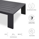 Tahoe Outdoor Patio Powder-Coated Aluminum Coffee Table by Lefancy