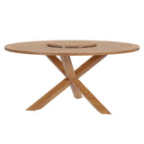 Wellspring 63" Outdoor Patio Teak Wood Dining Table by Lefancy