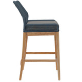 Wellspring Outdoor Patio Teak Wood Bar Stool by Lefancy