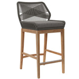 Wellspring Outdoor Patio Teak Wood Bar Stool by Lefancy