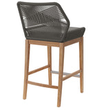 Wellspring Outdoor Patio Teak Wood Bar Stool by Lefancy