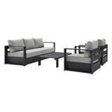 Tahoe 4-Piece Outdoor Patio Powder-Coated Aluminum Set by Lefancy