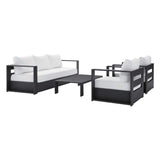 Tahoe 4-Piece Outdoor Patio Powder-Coated Aluminum Set by Lefancy