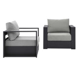 Tahoe 2-Piece Outdoor Patio Powder-Coated Aluminum Armchair Set by Lefancy