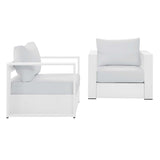 Tahoe 2-Piece Outdoor Patio Powder-Coated Aluminum Armchair Set by Lefancy