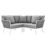 Stance Outdoor Patio Aluminum Small Sectional Sofa by Lefancy