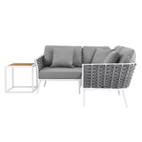 Stance 4 Piece Outdoor Patio Aluminum Sectional Sofa Set by Lefancy