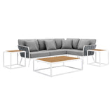 Stance 7 Piece Outdoor Patio Aluminum Sectional Sofa Set by Lefancy