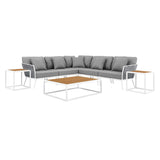 Stance 8 Piece Outdoor Patio Aluminum Sectional Sofa Set by Lefancy