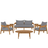 Brisbane 6-Piece Teak Wood Outdoor Patio Set by Lefancy