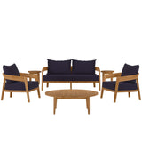 Brisbane 6-Piece Teak Wood Outdoor Patio Set by Lefancy