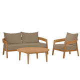 Brisbane 3-Piece Teak Wood Outdoor Patio Set by Lefancy