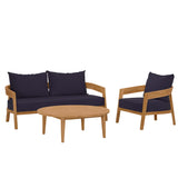 Brisbane 3-Piece Teak Wood Outdoor Patio Set by Lefancy