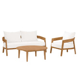 Brisbane 3-Piece Teak Wood Outdoor Patio Set by Lefancy