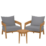 Brisbane 3-Piece Teak Wood Outdoor Patio Set by Lefancy