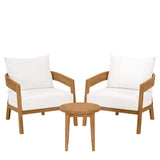 Brisbane 3-Piece Teak Wood Outdoor Patio Set by Lefancy