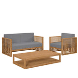 Carlsbad 3-Piece Teak Wood Outdoor Patio Set by Lefancy