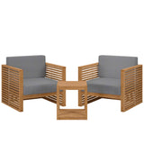 Carlsbad 3-Piece Teak Wood Outdoor Patio Set by Lefancy