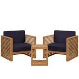 Carlsbad 3-Piece Teak Wood Outdoor Patio Set by Lefancy