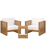 Carlsbad 3-Piece Teak Wood Outdoor Patio Set by Lefancy