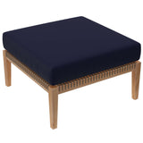 Clearwater Outdoor Patio Teak Wood Ottoman by Lefancy