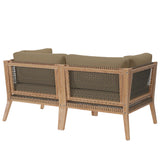 Clearwater Outdoor Patio Teak Wood Loveseat by Lefancy