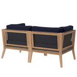 Clearwater Outdoor Patio Teak Wood Loveseat by Lefancy