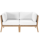 Clearwater Outdoor Patio Teak Wood Loveseat by Lefancy