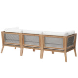 Clearwater Outdoor Patio Teak Wood Sofa by Lefancy