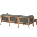 Clearwater 4-Piece Outdoor Patio Teak Wood Sectional Sofa by Lefancy