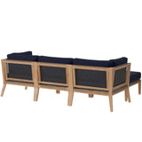 Clearwater 4-Piece Outdoor Patio Teak Wood Sectional Sofa by Lefancy