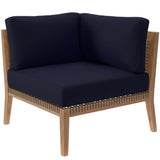 Clearwater 6-Piece Outdoor Patio Teak Wood Sectional Sofa by Lefancy