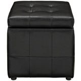Volt Storage Upholstered Vinyl Ottoman by Lefancy