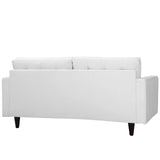 Empress Bonded Leather Loveseat by Lefancy