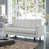 Empress Bonded Leather Loveseat by Lefancy