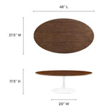 Lippa 48" Oval Wood Grain Coffee Table by Lefancy