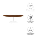 Lippa 48" Oval Wood Grain Coffee Table by Lefancy