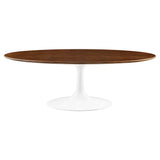 Lippa 48" Oval Wood Grain Coffee Table by Lefancy