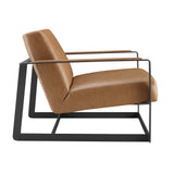 Seg Vegan Leather Accent Chair by Lefancy