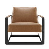 Seg Vegan Leather Accent Chair by Lefancy