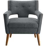 Sheer Upholstered Fabric Armchair by Lefancy